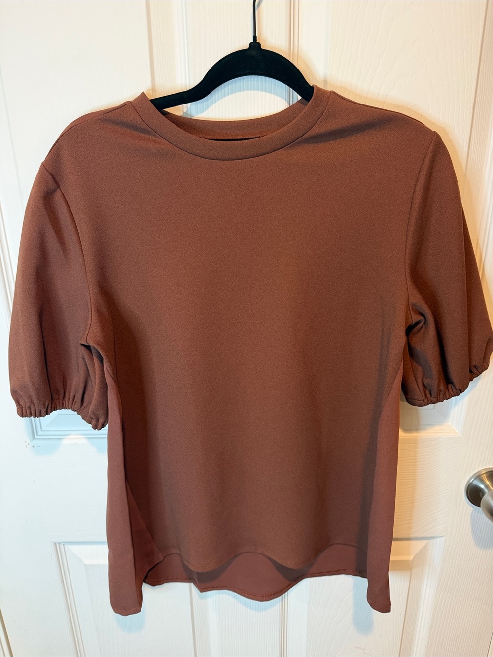 Nordstrom Rack Brown Puff-Sleeve Women’s Top